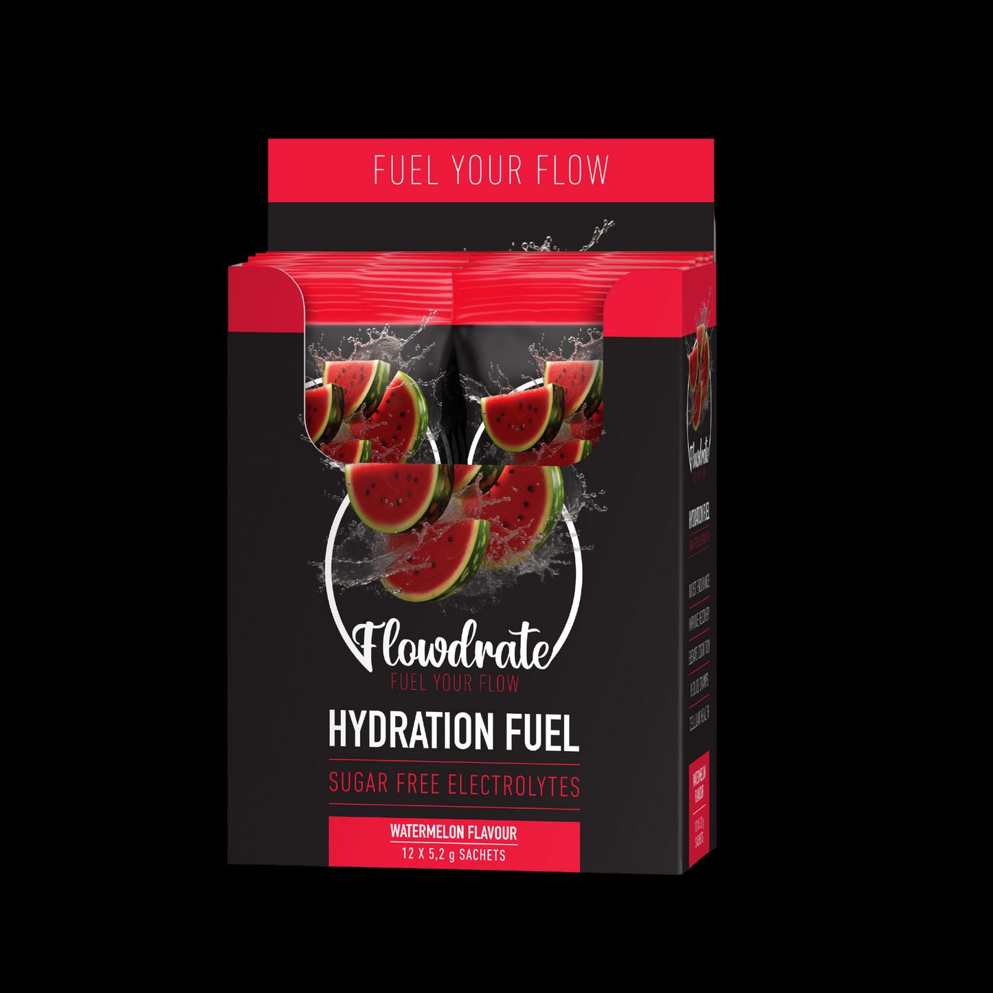 FLOWDRATE 12's Hydration Fuel -Watermelon Flavoured Sugar Free Electrolytes